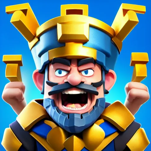 Prompt: clash royale king flipping off emote