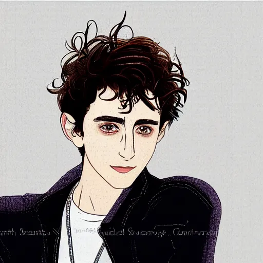 Prompt: portrait of timothee chalamet, anime style