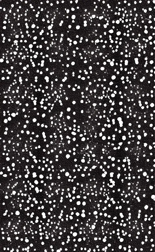 Prompt: black kirby krackle dots, expanding away from small to big, create a white super cluster galaxy, black and white only, vector, wide angle shot, white background, vector art