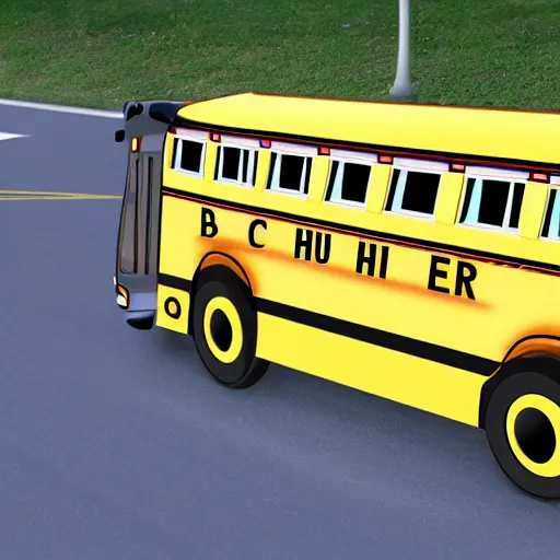 Prompt: merge a human head and a school bus together, morphing 2 objects