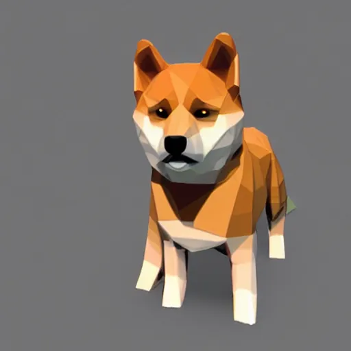 Image similar to Shiba Inu PlayStation 2 model, low poly