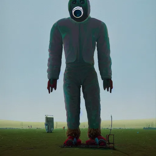 Image similar to The Harbinger, a full-body portrait by Simon Stålenhag