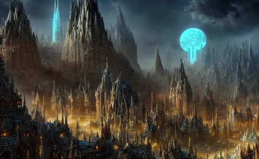 in an ethereal magic elven city, highly detailed, 4 k, | Stable ...