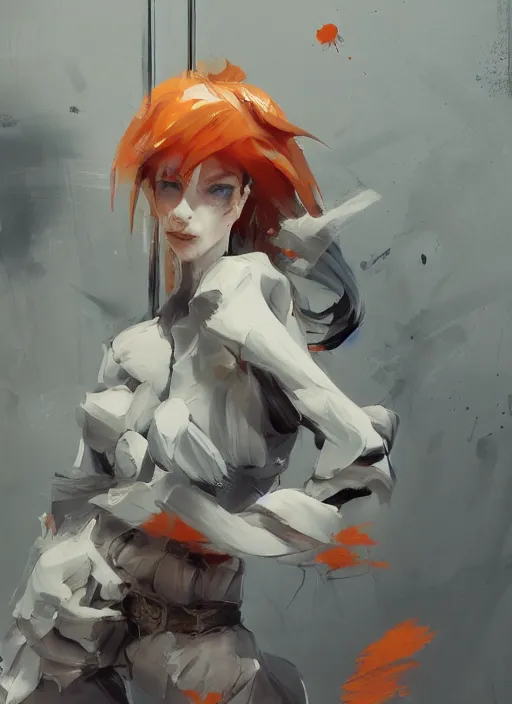 Image similar to semi reallistic gouache gesture painting, by yoshitaka amano, by ruan jia, by conrad roset, by dofus online artists, detailed anime 3 d render of orange donald trump, behind bars, portrait, cgsociety, artstation, rococo mechanical, digital reality, sf 5 ink style, dieselpunk atmosphere, gesture drawn