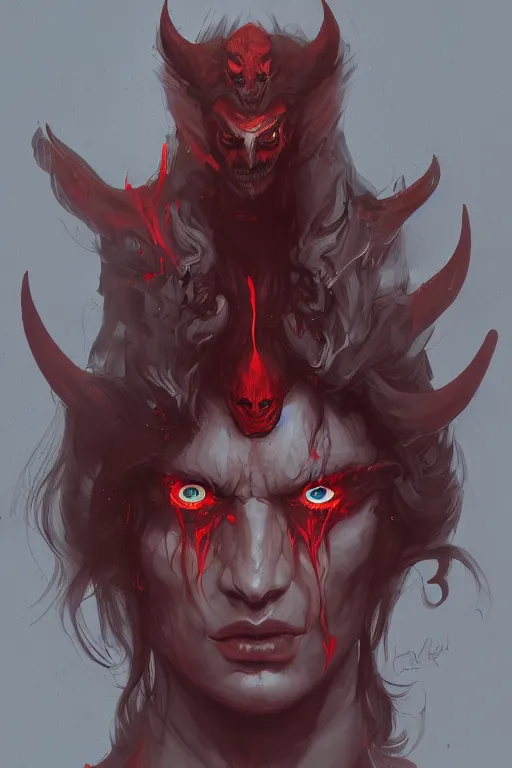 Image similar to Follow the devil through hell, male,man, Ilse Gort, Olya Bossak, artstation