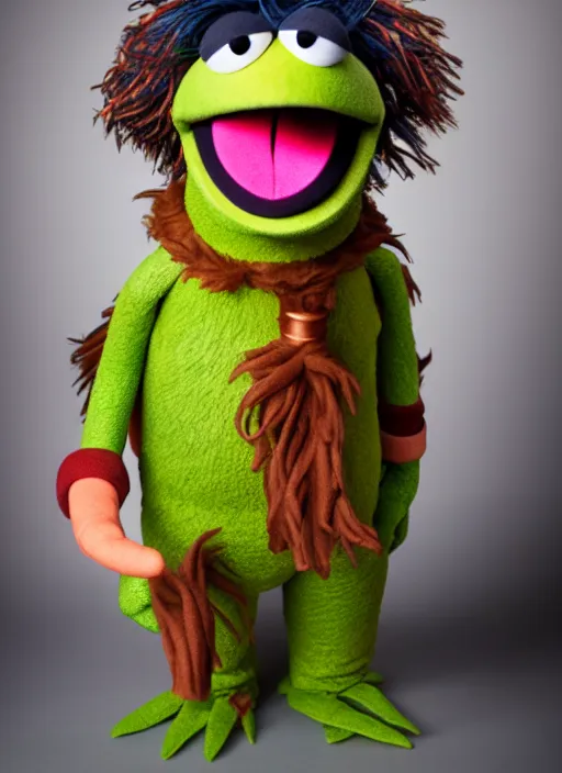 Image similar to studio portrait still of muppet thor as a muppet muppet as a muppet, 8 k, studio lighting, key light,