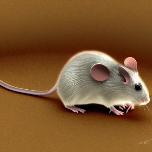 Image similar to a mechanically enhanced mouse looking for cheese, digital art, 3 d render, blender,