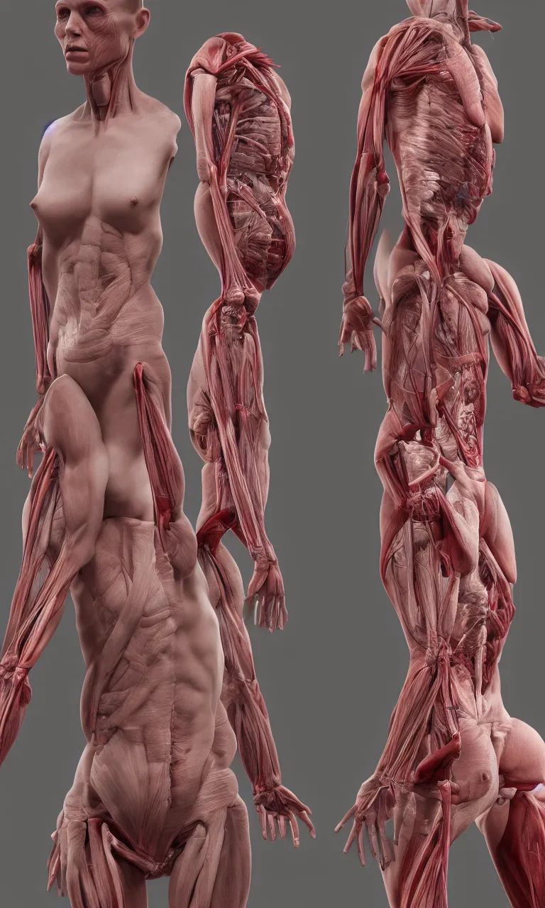 Image similar to anatomy of a photorealistic human body, 8k, digital art, unreal engine, unreal engine render, blender render, render, 4k, coherent