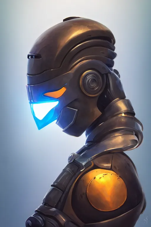 Image similar to epic mask helmet robot ninja portrait stylized as fornite style game design fanart by concept artist gervasio canda, behance hd by jesper ejsing, by rhads, makoto shinkai and lois van baarle, ilya kuvshinov, rossdraws global illumination radiating a glowing aura global illumination ray tracing hdr render in unreal engine 5