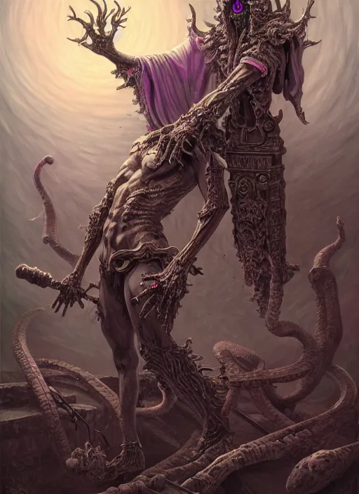 Image similar to fineart illustration of the necromancer, hyper detailed, fantasy surrealism, crisp