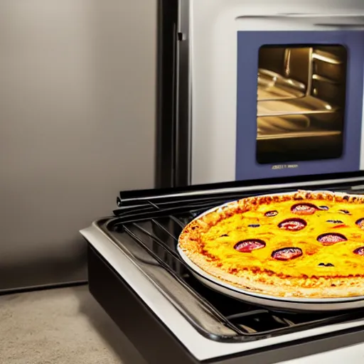 Prompt: an oven with a spongebob pie cooking inside