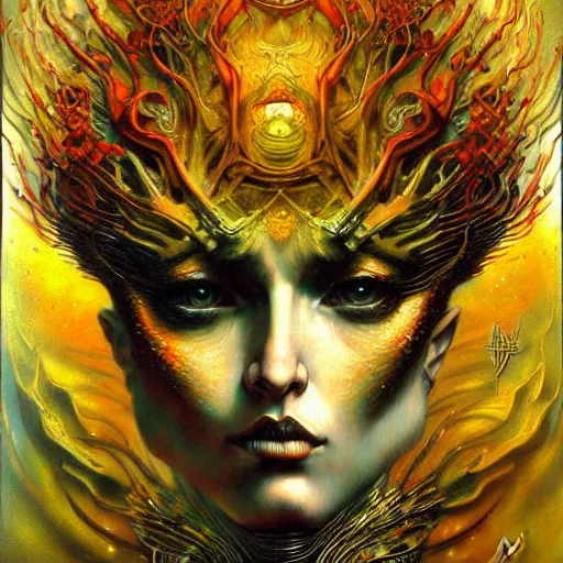 Image similar to Divine Chaos Engine by Karol Bak and Vincent Van Gogh