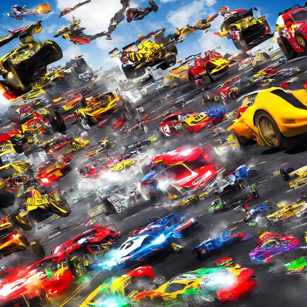 Prompt: all big race games combined in the best race game ever