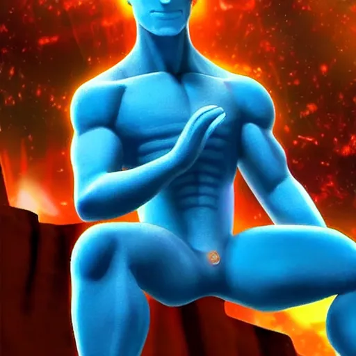 Image similar to doctor manhattan in a children's 3 d animated cartoon movie