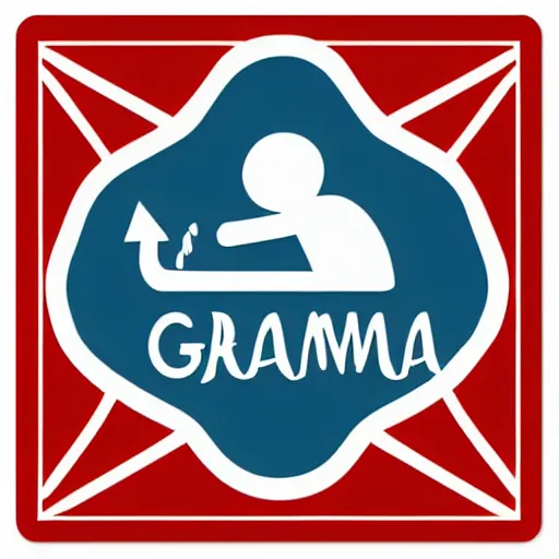 Image similar to beware of the grandma - warning sign, simplistic logo, traffic sign style