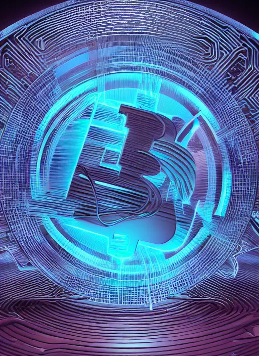 Prompt: bitcoin logo on a futuristic wall, flat, neon, RGB, glowing wires everywhere, pristine, by Edgar Maxence and Ross Tran, Zdzisław Beksiński, and Michael Whelan, gustav dore, H.R. Giger, 8k, octane render