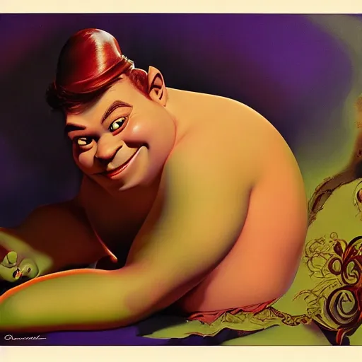 Image similar to shrek by rolf armstrong