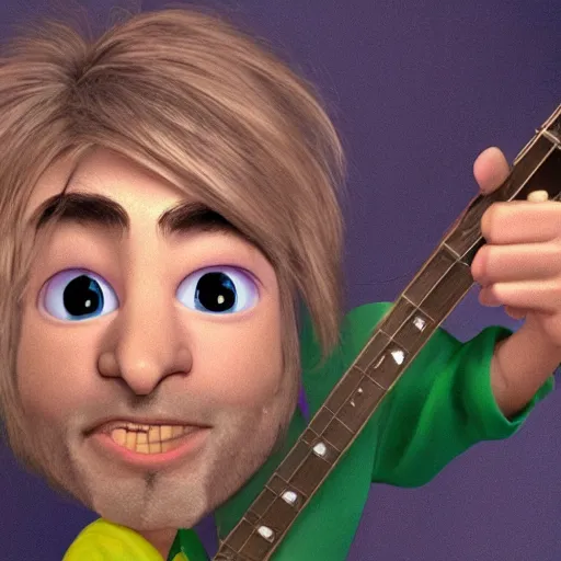 Prompt: Kurt Cobain as a pixar character