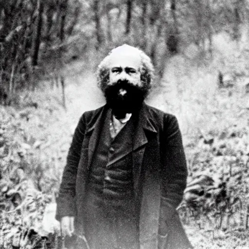 Image similar to Karl Marx caught on trail cam footage