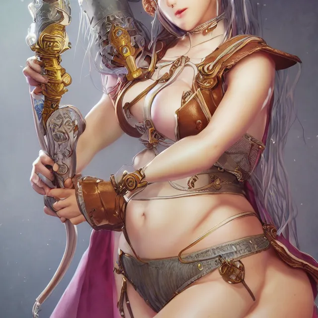 Prompt: studio portrait of neutral good colorful female cleric bard healer as absurdly beautiful, elegant, realistic young swimsuit gravure idol, ultrafine hyperrealistic detailed face illustration by kim jung gi, intricate linework, sharp focus, bright colors, matte, octopath traveler, final fantasy, unreal engine highly rendered, global illumination, radiant light, intricate environment