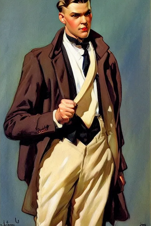 Prompt: attractive male, character design, painting by j. c. leyendecker