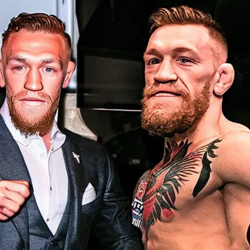 Image similar to conor mcgregor dancing at a nightclub in italy with ivan drago