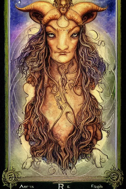 Image similar to aries zodiac artwork, mystic tarot style, detailed, 8 k, symmetrical, by brian froud