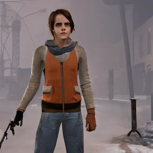 Image similar to Emma Watson in Half-Life 2