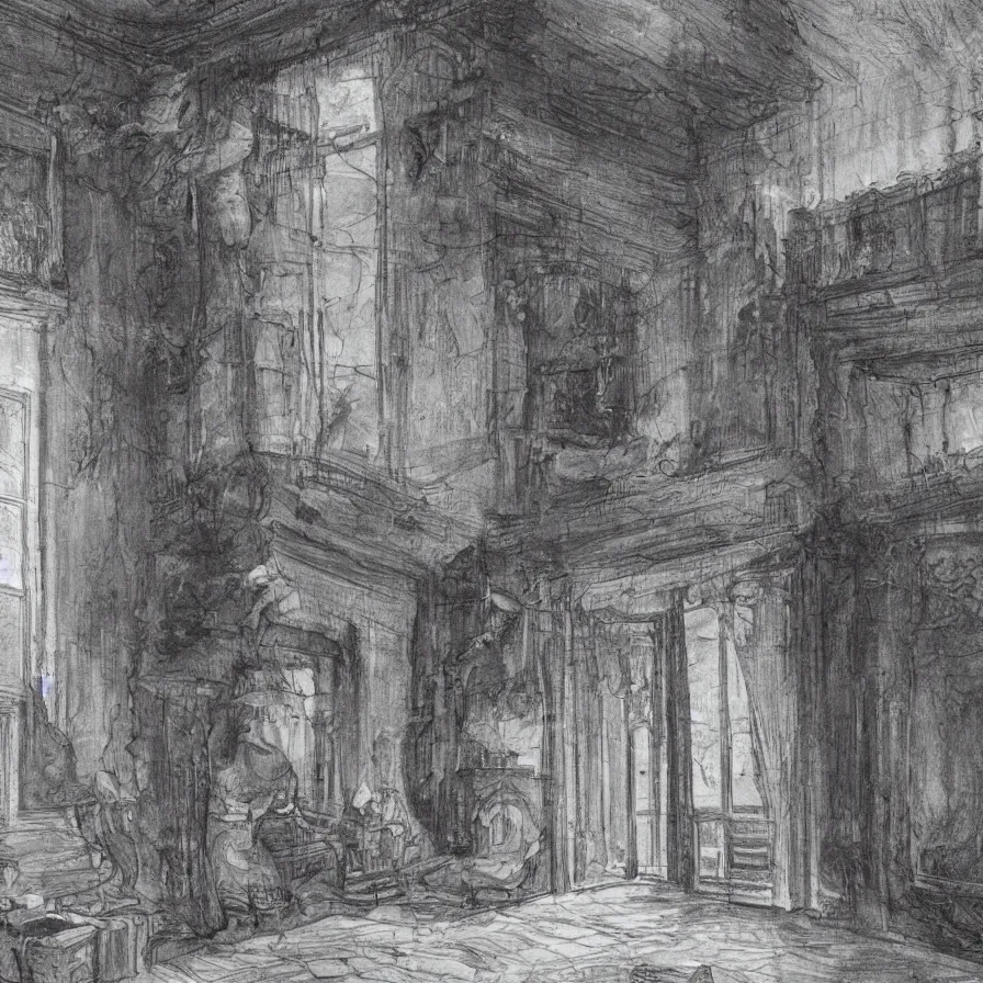 Image similar to Hear the asynchronous pulsation, clicks of eyelids, toggling, and the beating of a heart: a Life, in thick layers of rhythms, coating a stubborn core. Watch the white curtain of the mansion, bBehind windows, dancing, and the fire in the hearth: a Life, in thick layers of stones, glowing out with warmth.