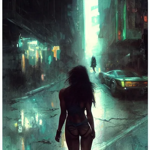 Image similar to bella thorne and megan fox, hyperrealistic full figure, bladerunner street, art of elysium by jeremy mann and frank frazetta, fantasy art, photo realistic, dynamic lighting, artstation, full figure poster, volumetric lighting, very detailed face, 4 k, award winning