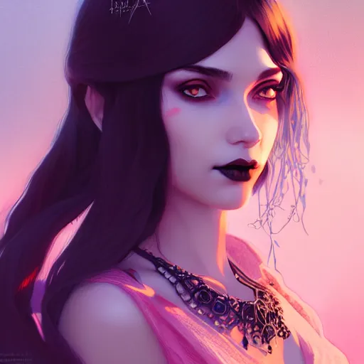 Image similar to a portrait of a beautiful gothic gypsy, art by ilya kuvshinov and wlop and artgerm and josan gonzalez, digital art, highly detailed, intricate, sharp focus, trending on artstation hq, deviantart, pinterest, unreal engine 5, 4 k uhd image