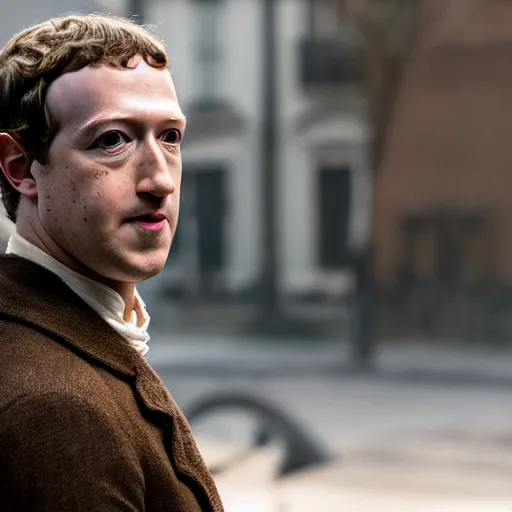 Image similar to Mark Zuckerberg as Calvin Candie in Django Unchained, movie still, EOS-1D, f/1.4, ISO 200, 1/160s, 8K, RAW, unedited, symmetrical balance, in-frame, Photoshop, Nvidia, Topaz AI