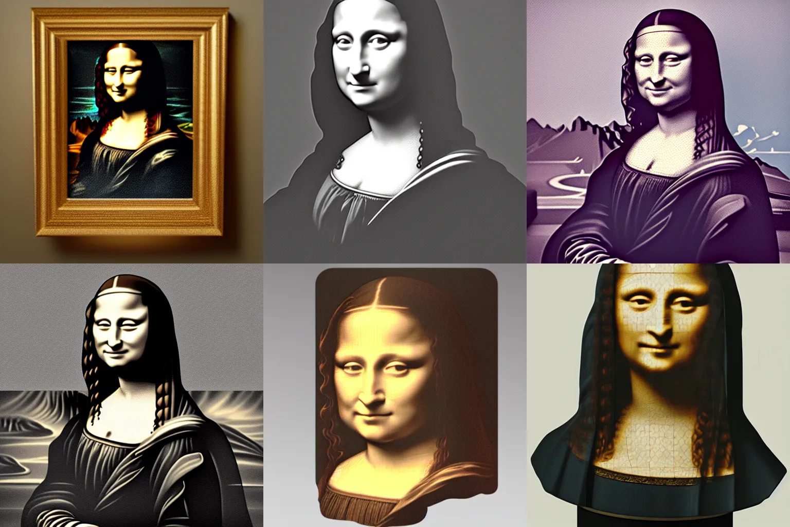 Photorealistic Mable Bust Of Mona Lisa Smooth Light Stable Diffusion