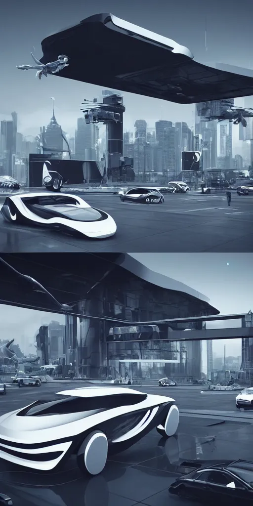 Image similar to sci-fi 3d car and wall structure car, in the coronation of napoleon painting, and digital billboard in the middle. in style of zaha hadid. octane render pinterest, keyshot product render, water reflections gloss shiny in luquid. 4k, 8k, 16k, tilt shift