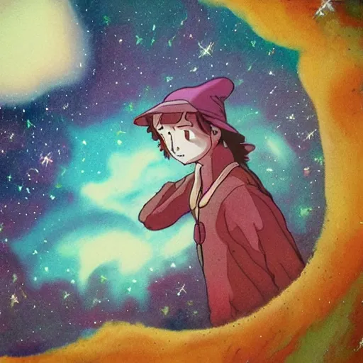 Image similar to a nebula in the style of Ghibli