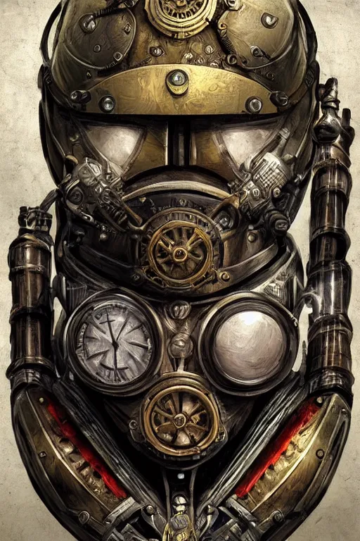 Image similar to steampunk helmet fantasy art mask robot ninja stylized digital illustration sharp focus, elegant intricate digital painting artstation concept art global illumination ray tracing advanced technology chaykin howard and campionpascale and cooke darwyn and davis jack