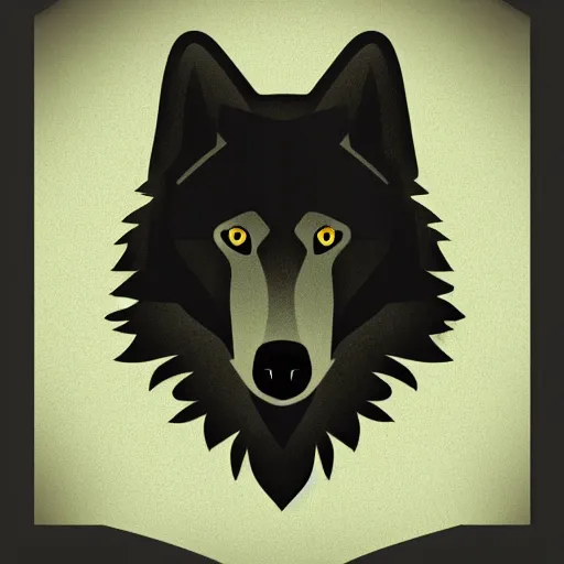 Image similar to minimalistic icon of a black wolf