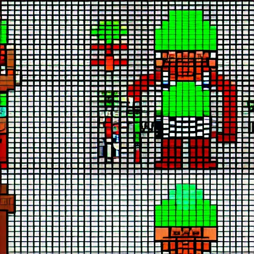 Image similar to 8 bit sprite sheet for an orc barbarian character