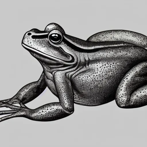 Prompt: full page antique lithograph anathomy of intelligent humanoid frog-like creature godotr, White background, art print, clean brush stroke, realistic highly detailed, 8k post-processing highly detailed, rendered by octane engine, esty