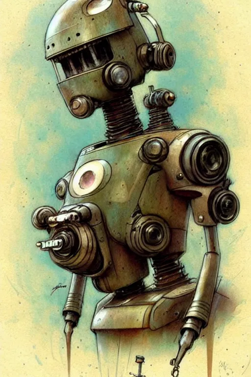 Image similar to (((((1950s robot . muted colors.))))) by Jean-Baptiste Monge !!!!!!!!!!!!!!!!!!!!!!!!!!!