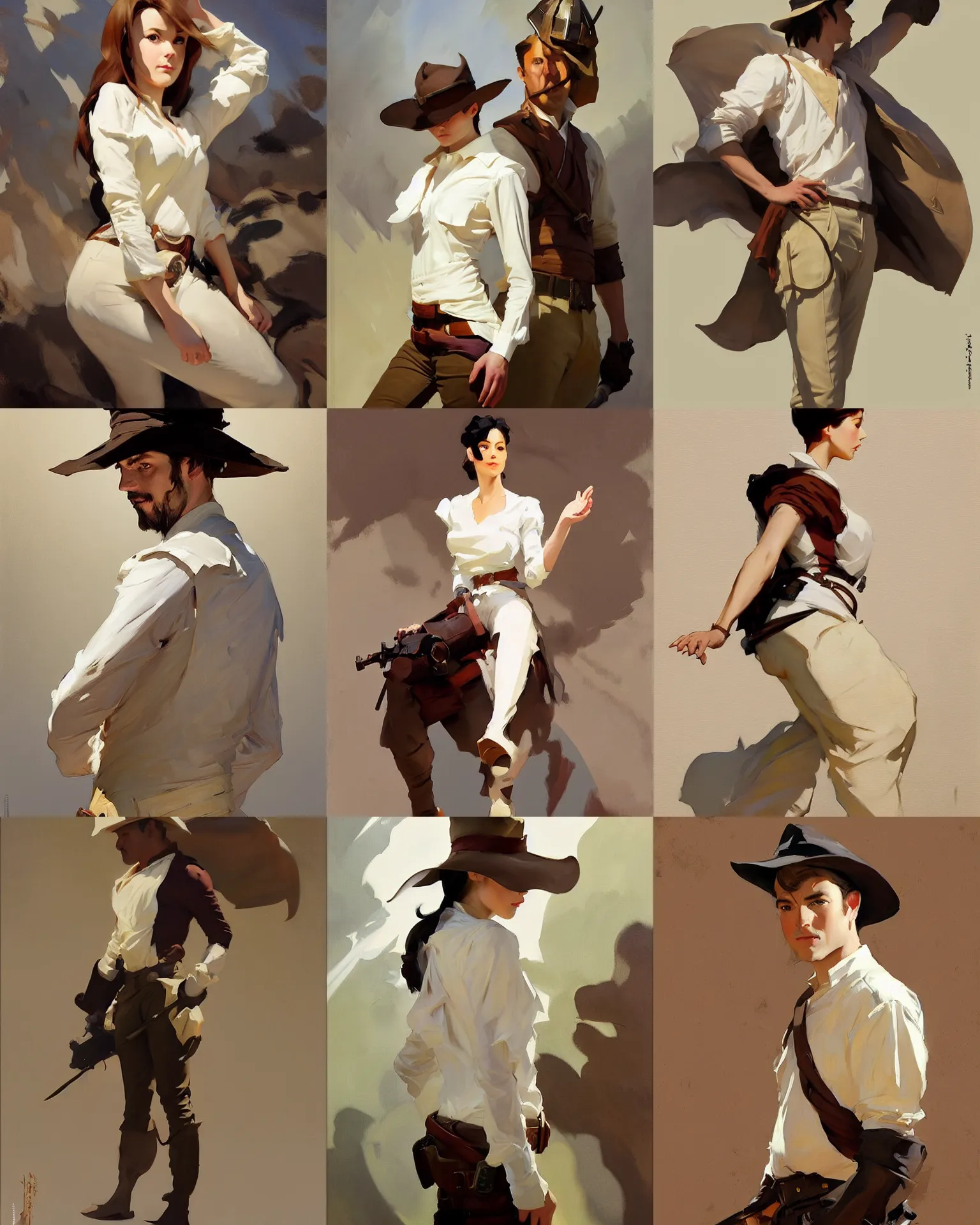 Prompt: white brown cloth fabric jodhpurs greg manchess painting by sargent and leyendecker, studio ghibli, fantasy, medium shot, asymmetrical, intricate, elegant, matte painting, illustration, hearthstone, by greg rutkowski, by greg tocchini, by james gilleard, by joe fenton