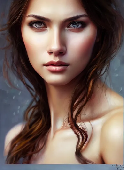 Image similar to photo of a gorgeous young woman in the style of stefan kostic, realistic, sharp focus, 8 k high definition, insanely detailed, intricate, elegant, art by stanley lau and artgerm