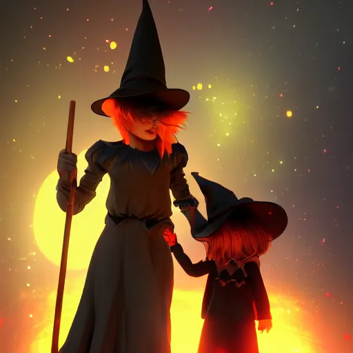 Orange demonic witch hat