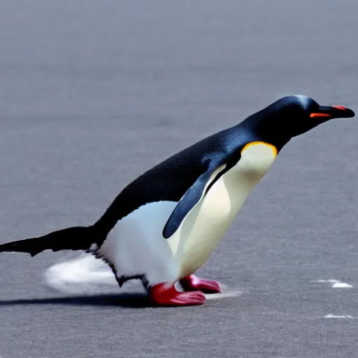 Image similar to a penguin flies around the world with planes