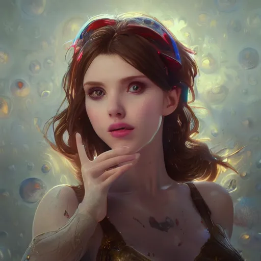 Image similar to amouranth blowing you a kiss, au naturel, hyper detailed, digital art, trending in artstation, cinematic lighting, studio quality, smooth render, unreal engine 5 rendered, octane rendered, art style by klimt and nixeu and ian sprigger and wlop and krenz cushart
