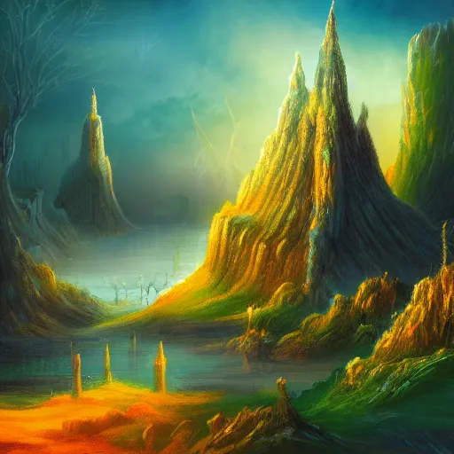 Prompt: mystical fantasy landscape