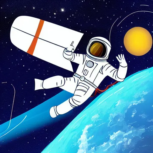 Prompt: astronaut in space surfing the galaxy,