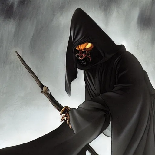 Image similar to a photo of master splinter as the grim reaper