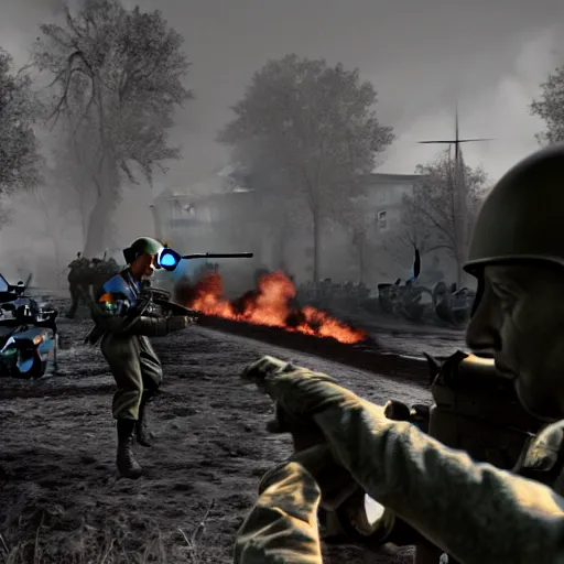 Image similar to battle of berlin in pc game hell let loose, ww 2, 1 9 4 5, american soldiers, nazis, nazi germany, screenshot, unreal engine, gameplay, in - game