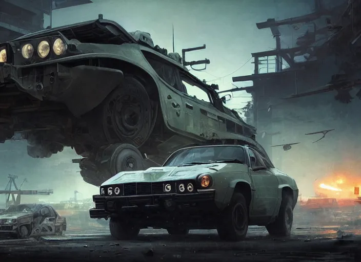 Image similar to A QUADRA TYPE-66 AVENGER car as a call of duty loading screen, intricate, dystopian, sci-fi, extremely detailed, digital painting, artstation, concept art, smooth, sharp focus, illustration, intimidating lighting, incredible art by artgerm and greg rutkowski and alphonse mucha and simon stalenhag